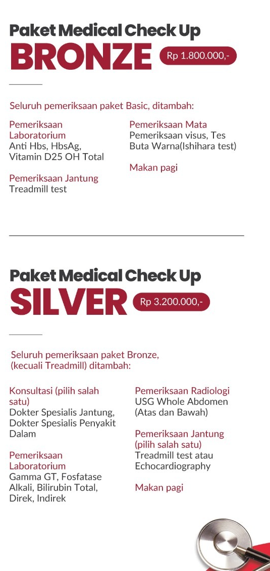 Paket Medical Check Up Eka Hospital Bronze